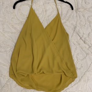 Yellow flowy halter top